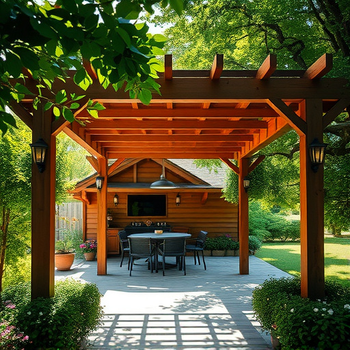 Zahrada: dřevěná zahradní pergola