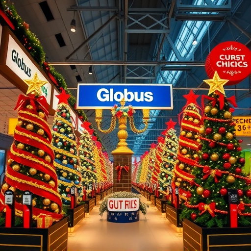 Vánoce: prodej vánočních stromků globus