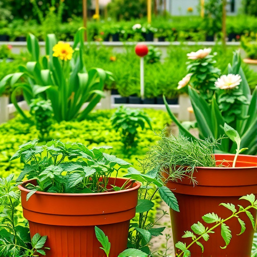 Zahrada a rostliny: květináče na bylinky
